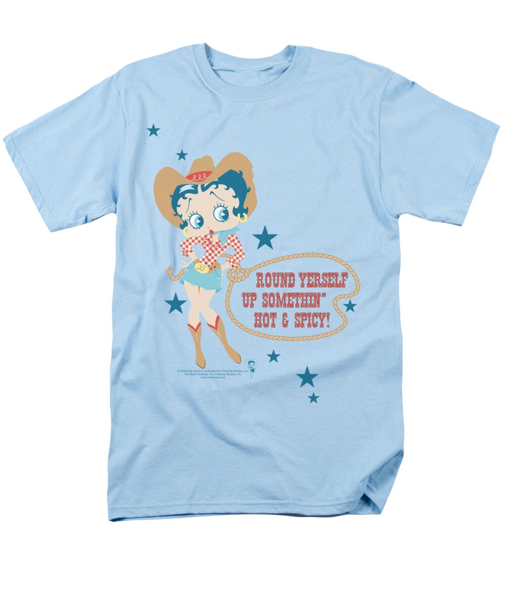 Betty Boop Men's T-Shirt (Regular Fit) featuring the digital art Boop - Hot And Spicy Cowgirl by Brand A