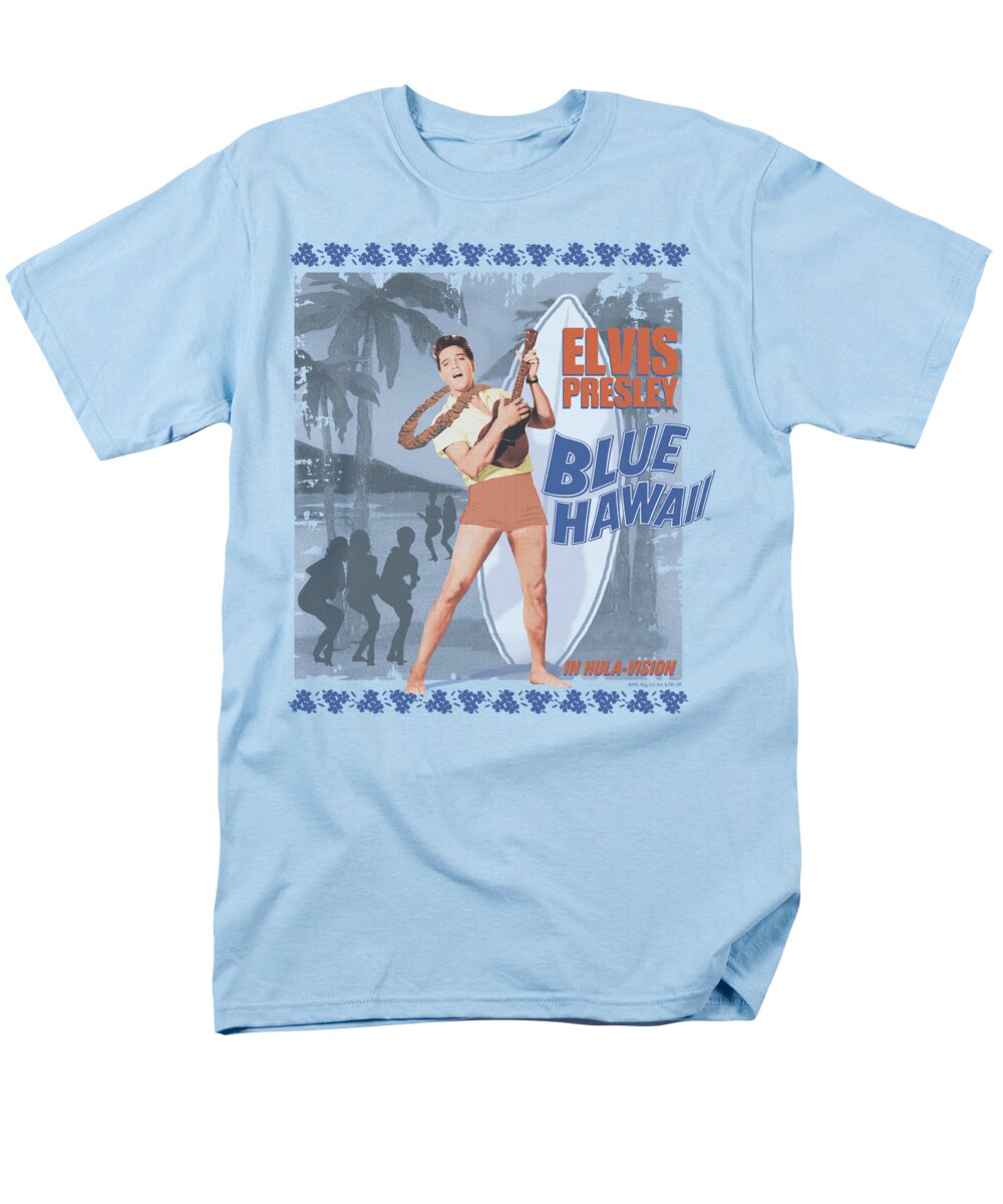 Elvis Men's T-Shirt (Regular Fit) featuring the digital art Elvis - Blue Hawaii Poster by Brand A
