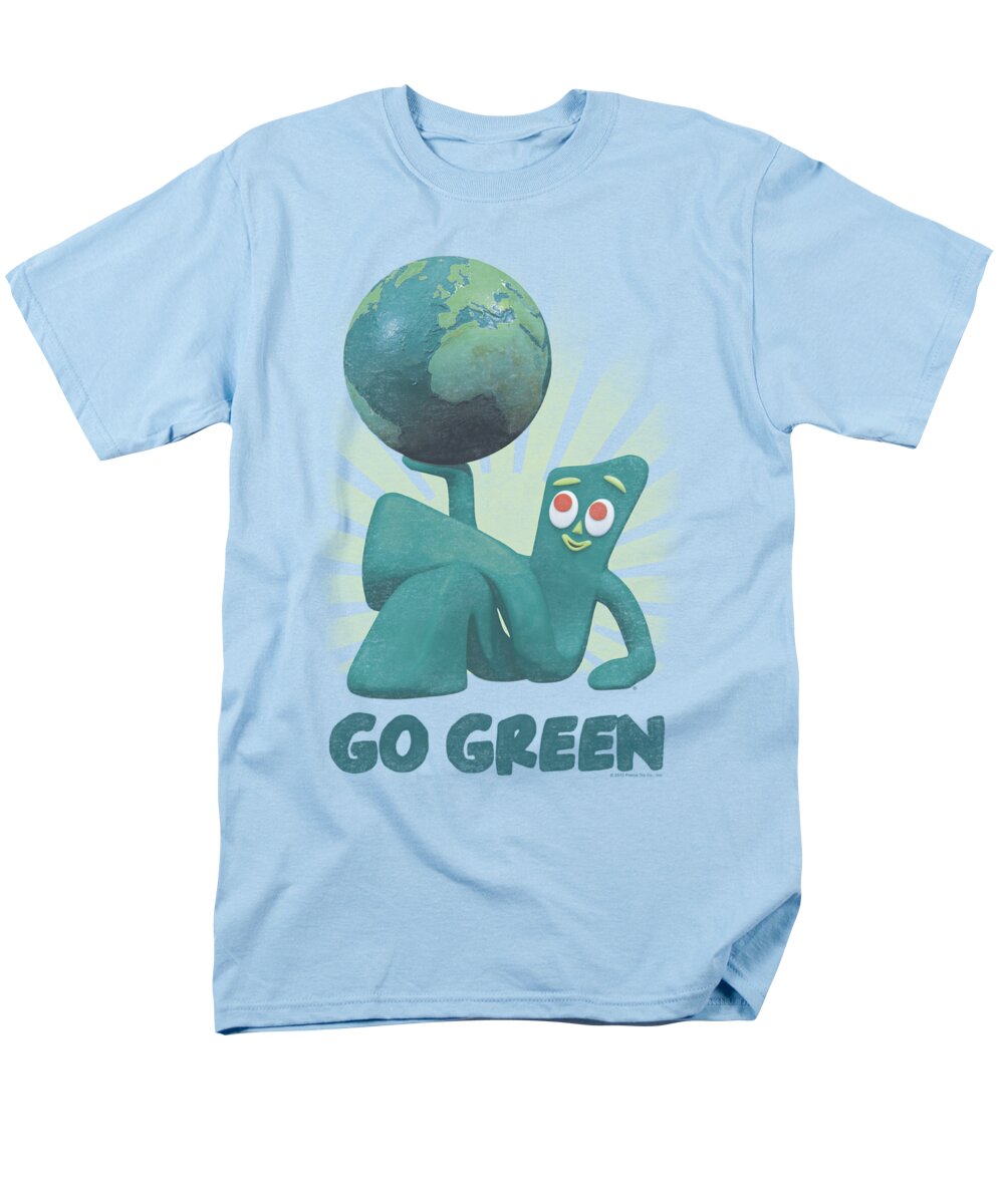 Gumby Men's T-Shirt (Regular Fit) featuring the digital art Gumby - Go Green by Brand A