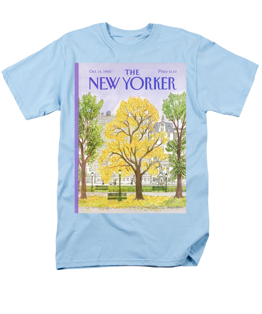 Seasons Men's T-Shirt (Regular Fit) featuring the painting New Yorker October 14th, 1985 by Barbara Westman