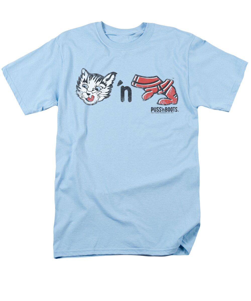 Puss N Boots Men's T-Shirt (Regular Fit) featuring the digital art Puss N Boots - Rebus Logo by Brand A