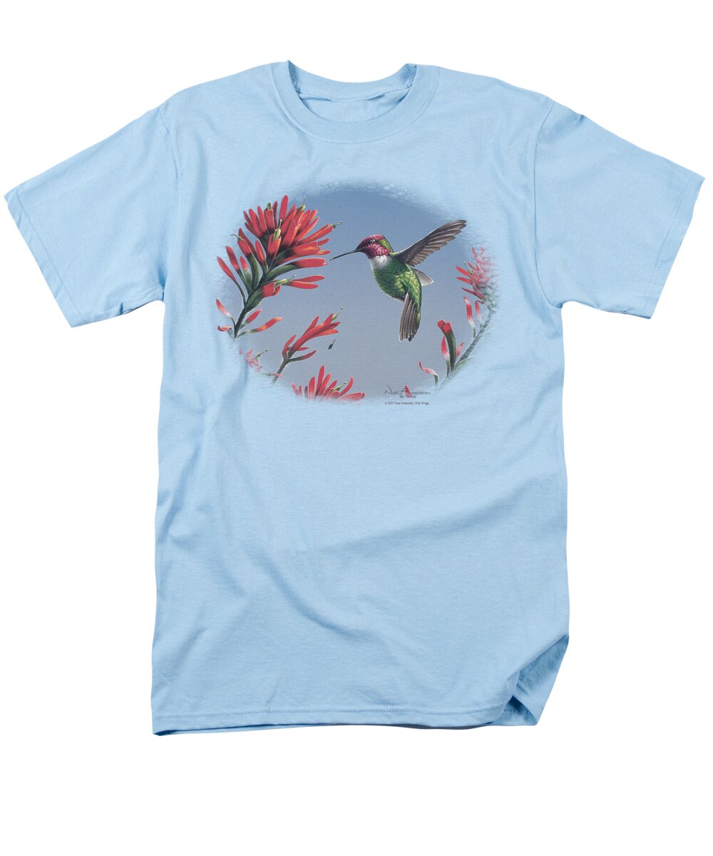 Wildlife Men's T-Shirt (Regular Fit) featuring the digital art Wildlife - Annas Hummingbird by Brand A