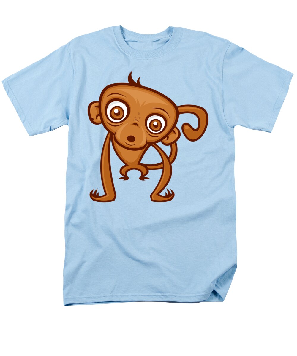 Vector Men's T-Shirt (Regular Fit) featuring the digital art Cute Monkey by John Schwegel