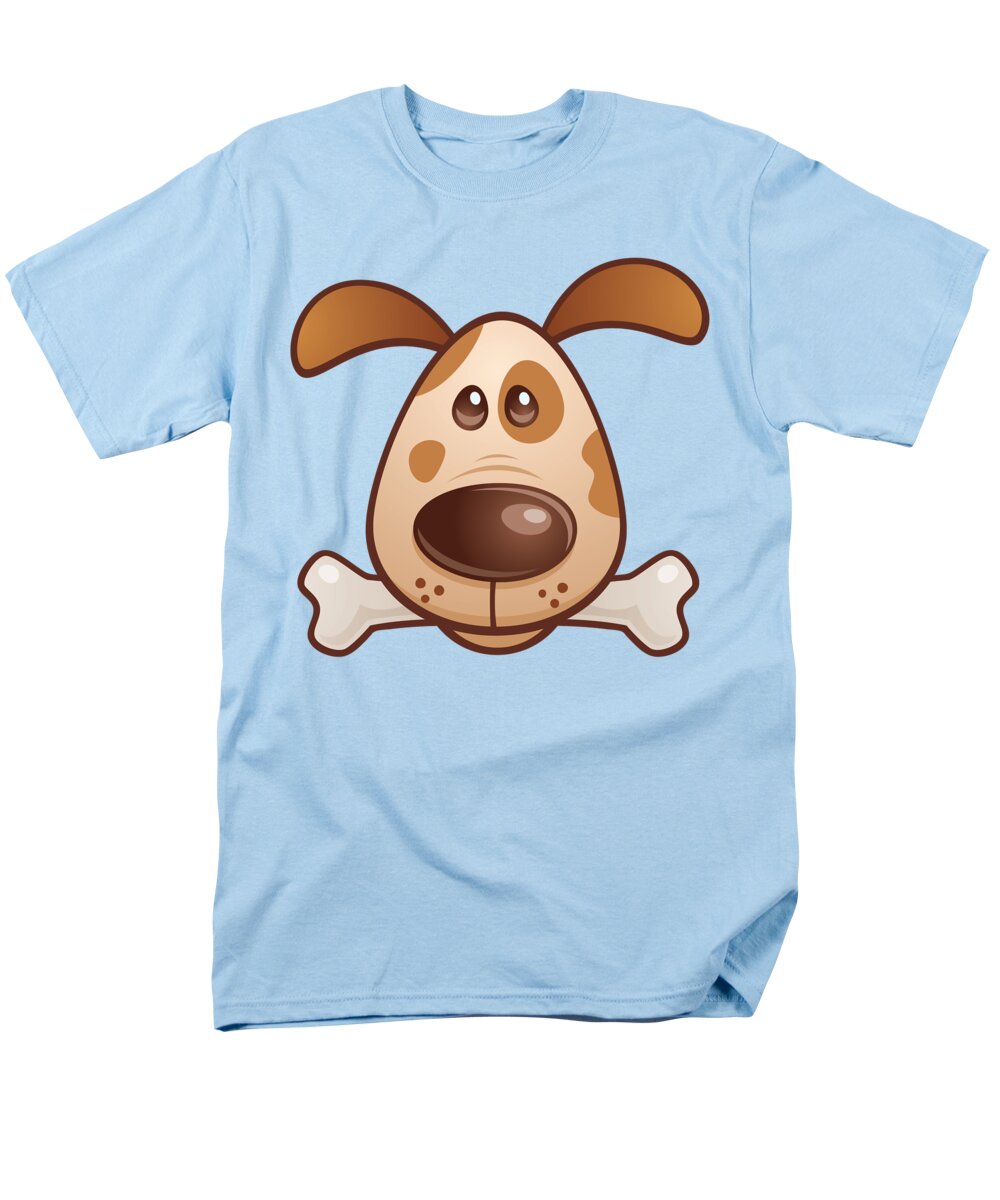 Animal Men's T-Shirt (Regular Fit) featuring the digital art Cute Puppy with Bone by John Schwegel