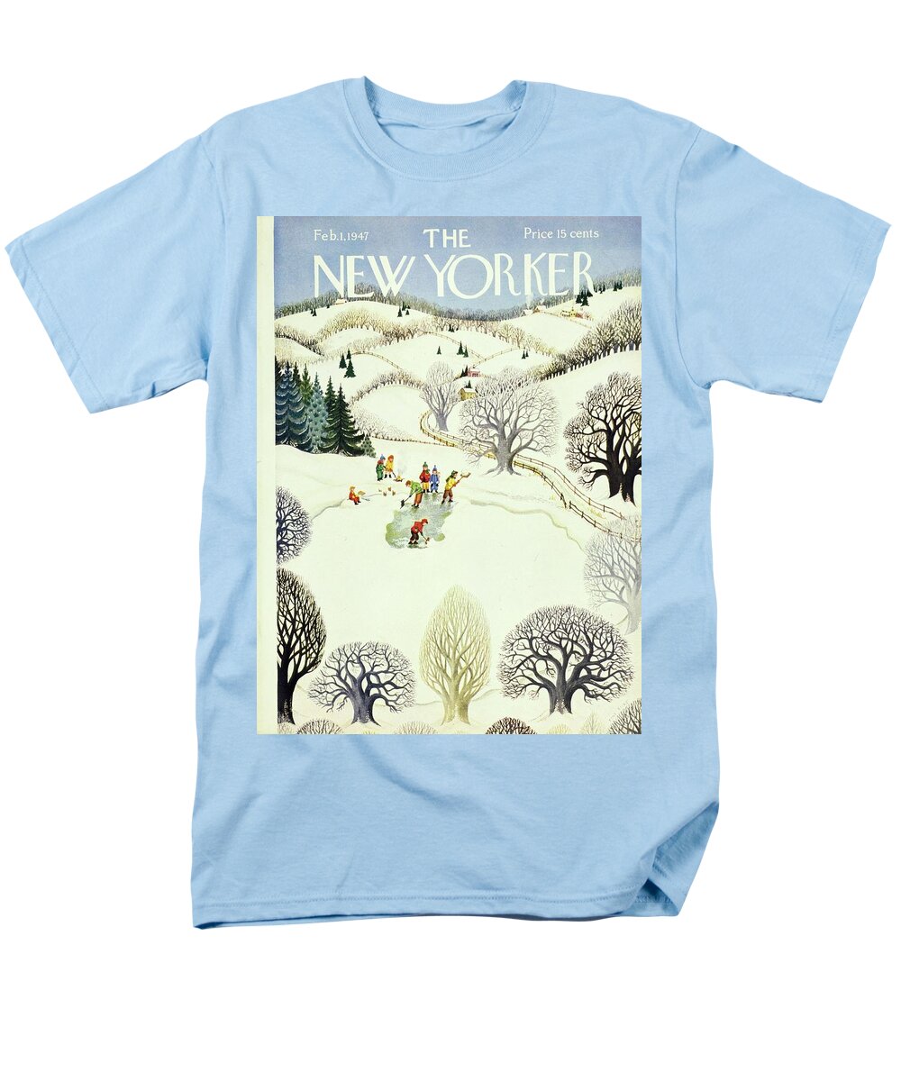 Illustration Men's T-Shirt (Regular Fit) featuring the painting New Yorker February 1, 1947 by Edna Eicke