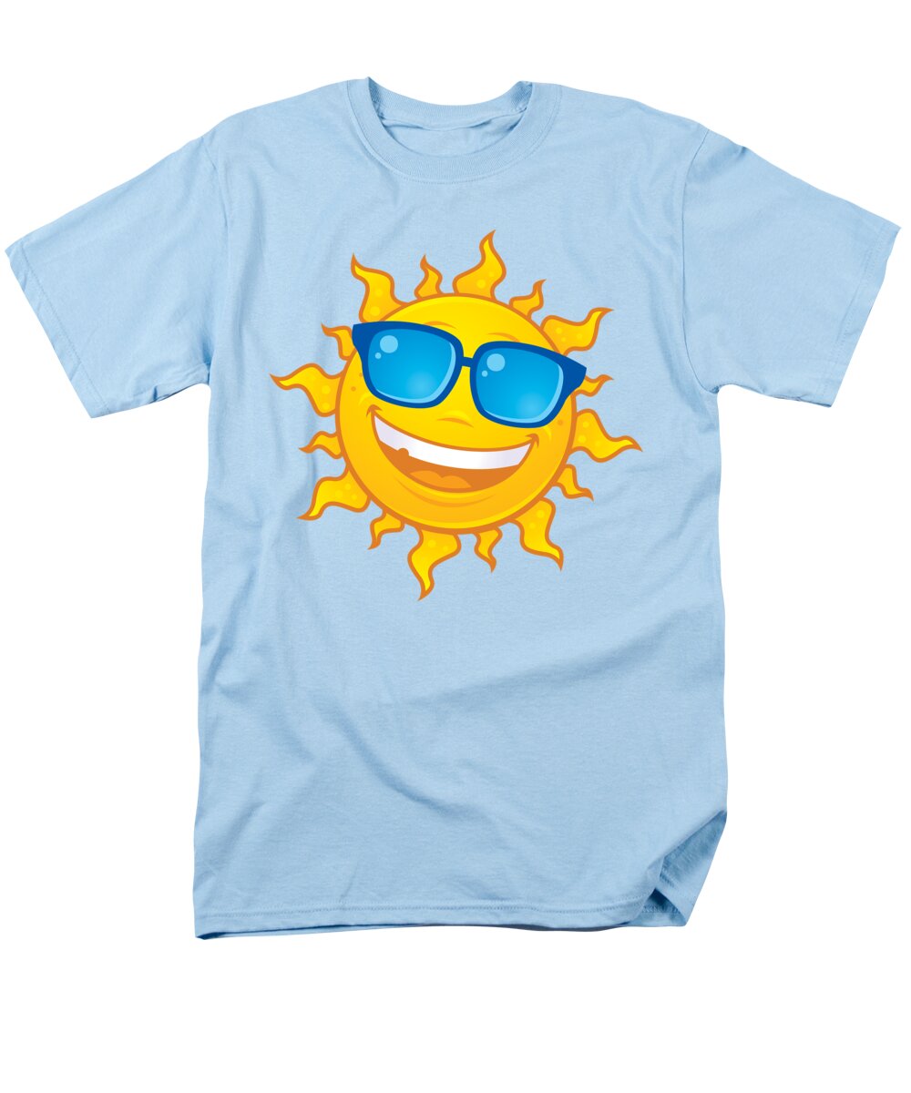 Weather Men's T-Shirt (Regular Fit) featuring the digital art Summer Sun Wearing Sunglasses by John Schwegel