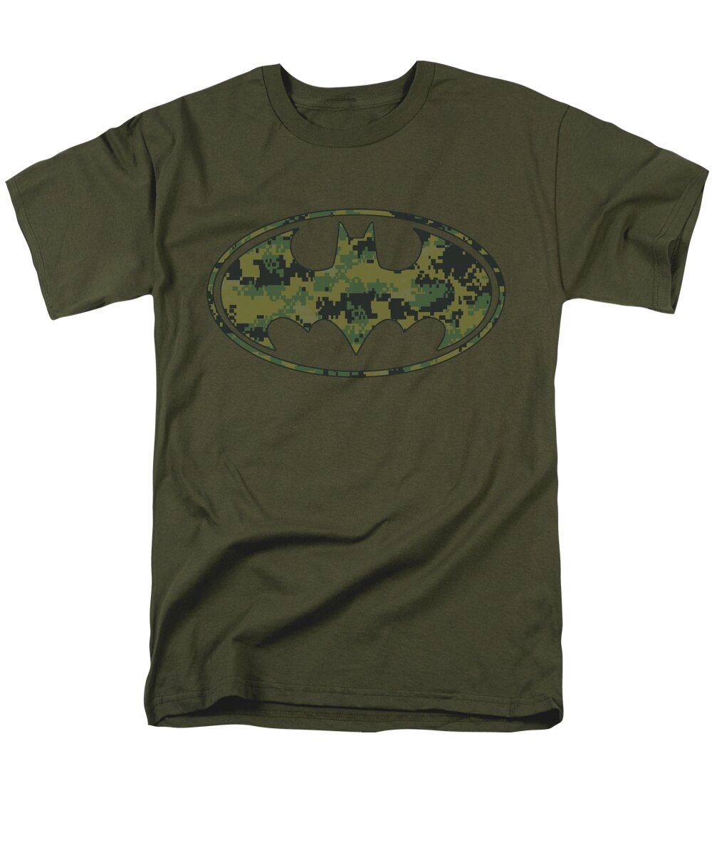 Batman Men's T-Shirt (Regular Fit) featuring the digital art Batman - Marine Camo Shield by Brand A