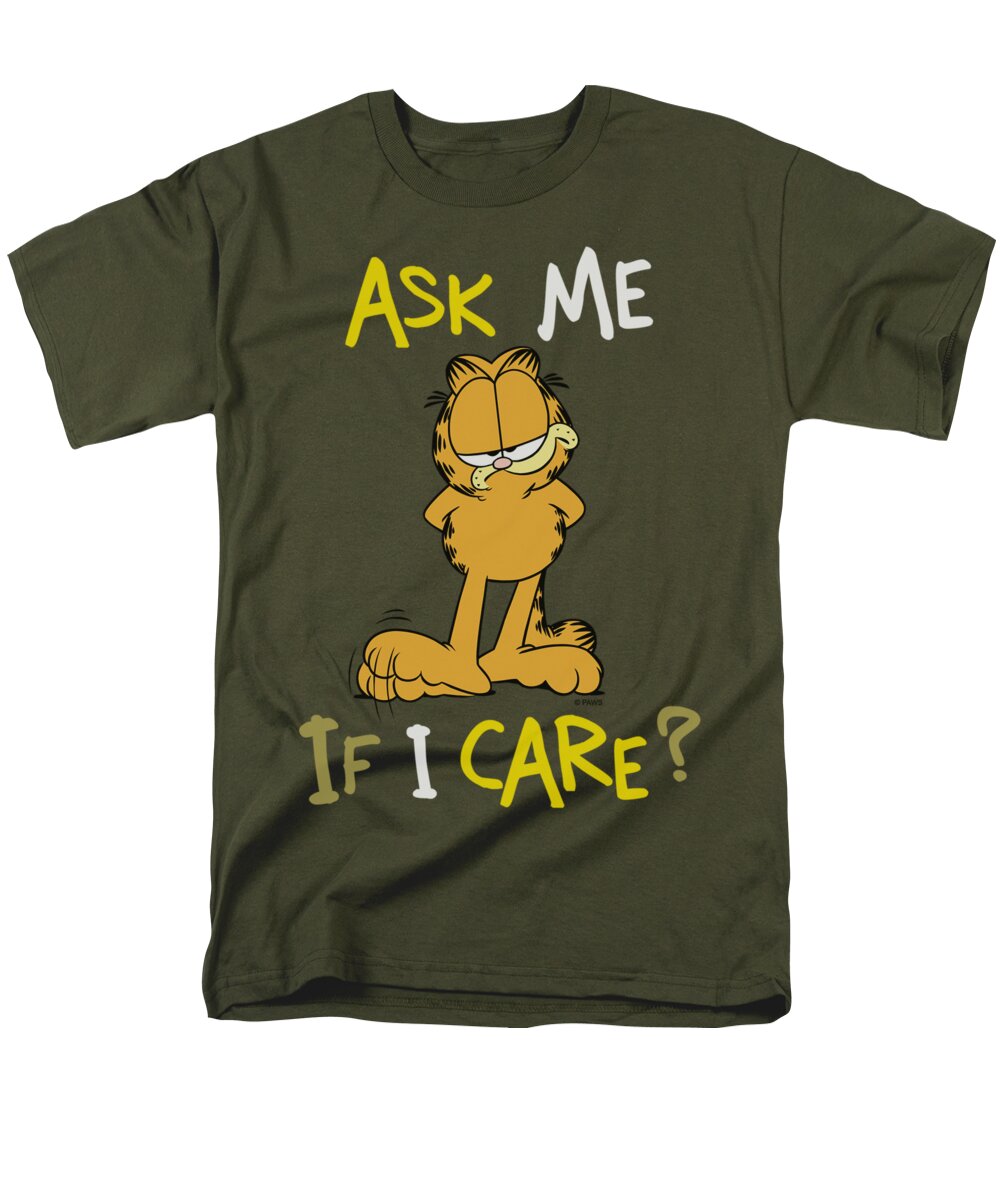 Garfield Men's T-Shirt (Regular Fit) featuring the digital art Garfield - Ask Me If I Care by Brand A