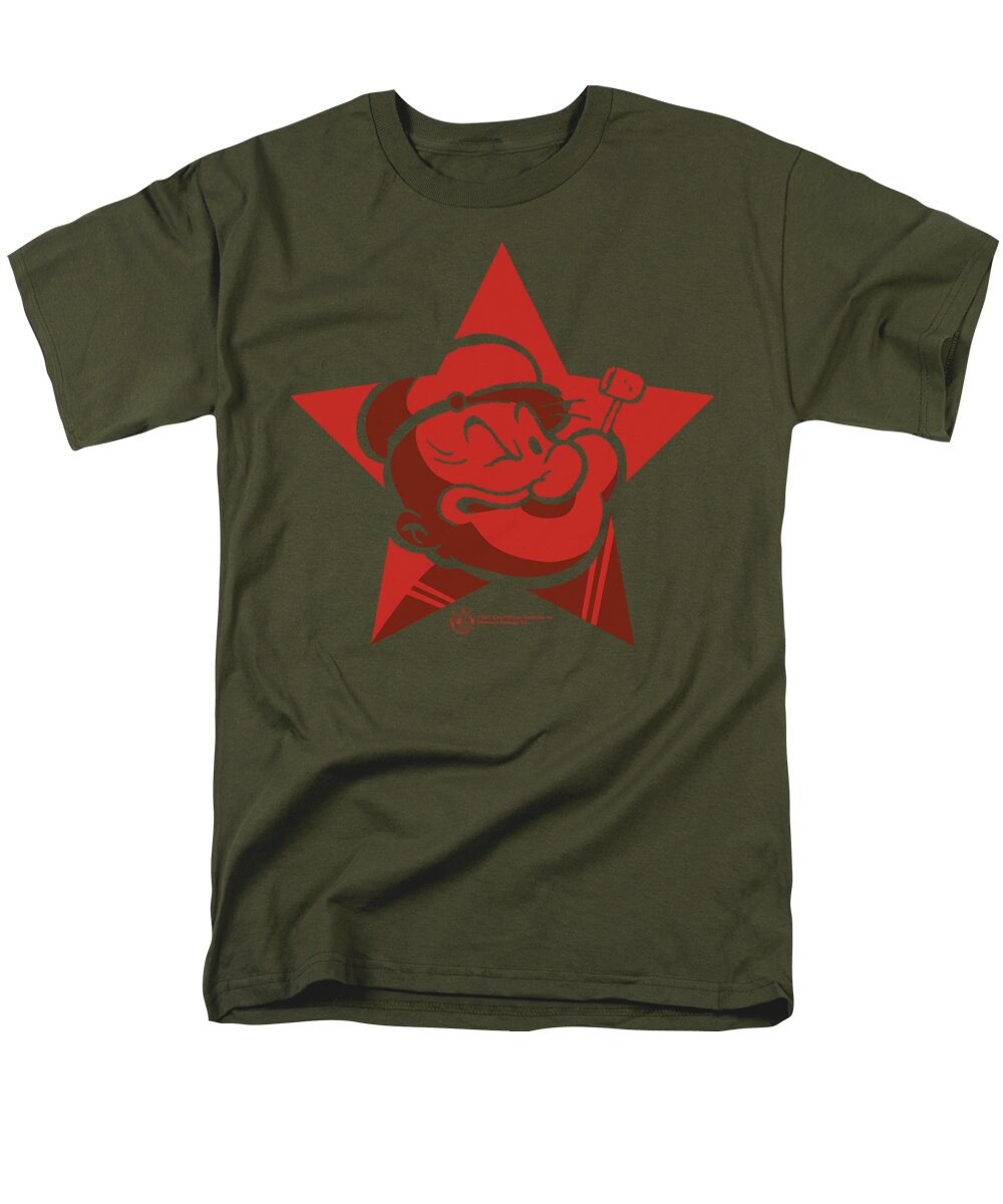 Popeye Men's T-Shirt (Regular Fit) featuring the digital art Popeye - Red Star by Brand A