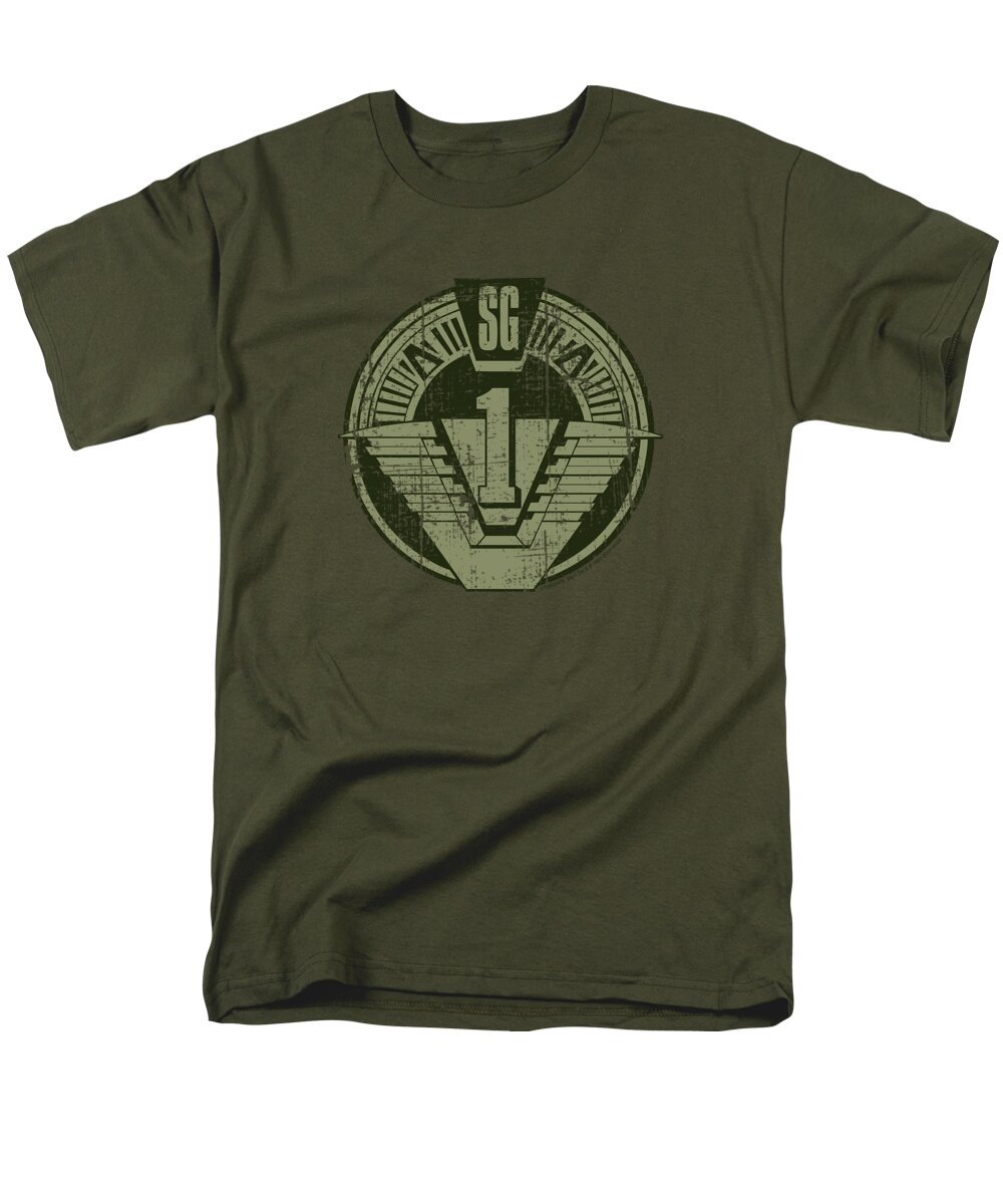 Emblem Men's T-Shirt (Regular Fit) featuring the digital art Stargate - Sg1 Distressed by Brand A
