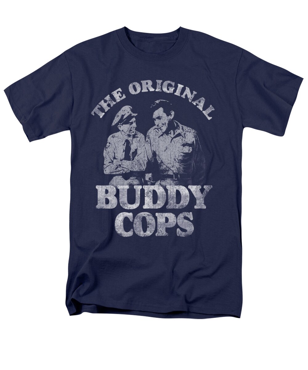 Andy Griffith Men's T-Shirt (Regular Fit) featuring the digital art Andy Griffith - Buddy Cops by Brand A