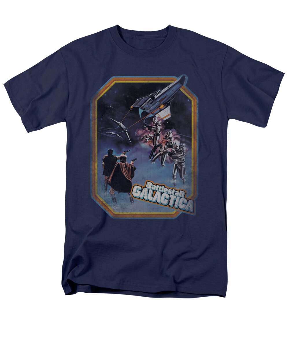 Battlestar Men's T-Shirt (Regular Fit) featuring the digital art Bsg - Poster Iron On by Brand A