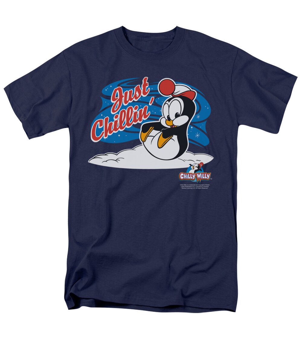 Chilly Whilly Men's T-Shirt (Regular Fit) featuring the digital art Chilly Willy - Just Chillin by Brand A
