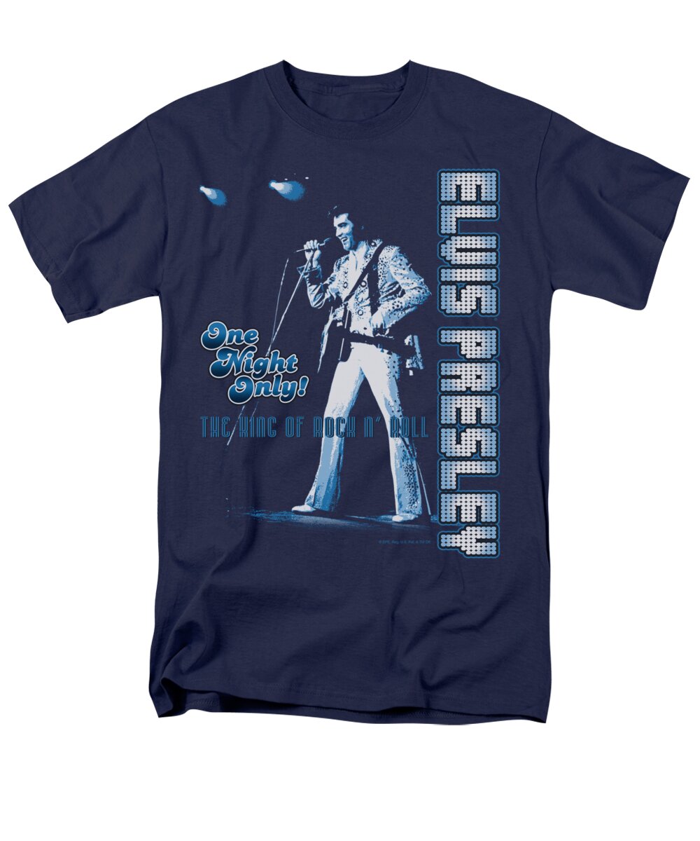 Elvis Men's T-Shirt (Regular Fit) featuring the digital art Elvis - One Night Only by Brand A