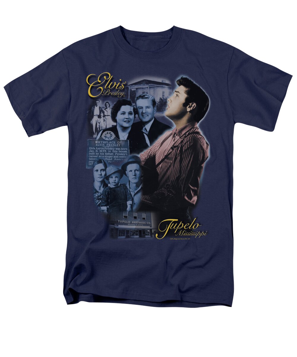 Elvis Men's T-Shirt (Regular Fit) featuring the digital art Elvis - Tupelo by Brand A
