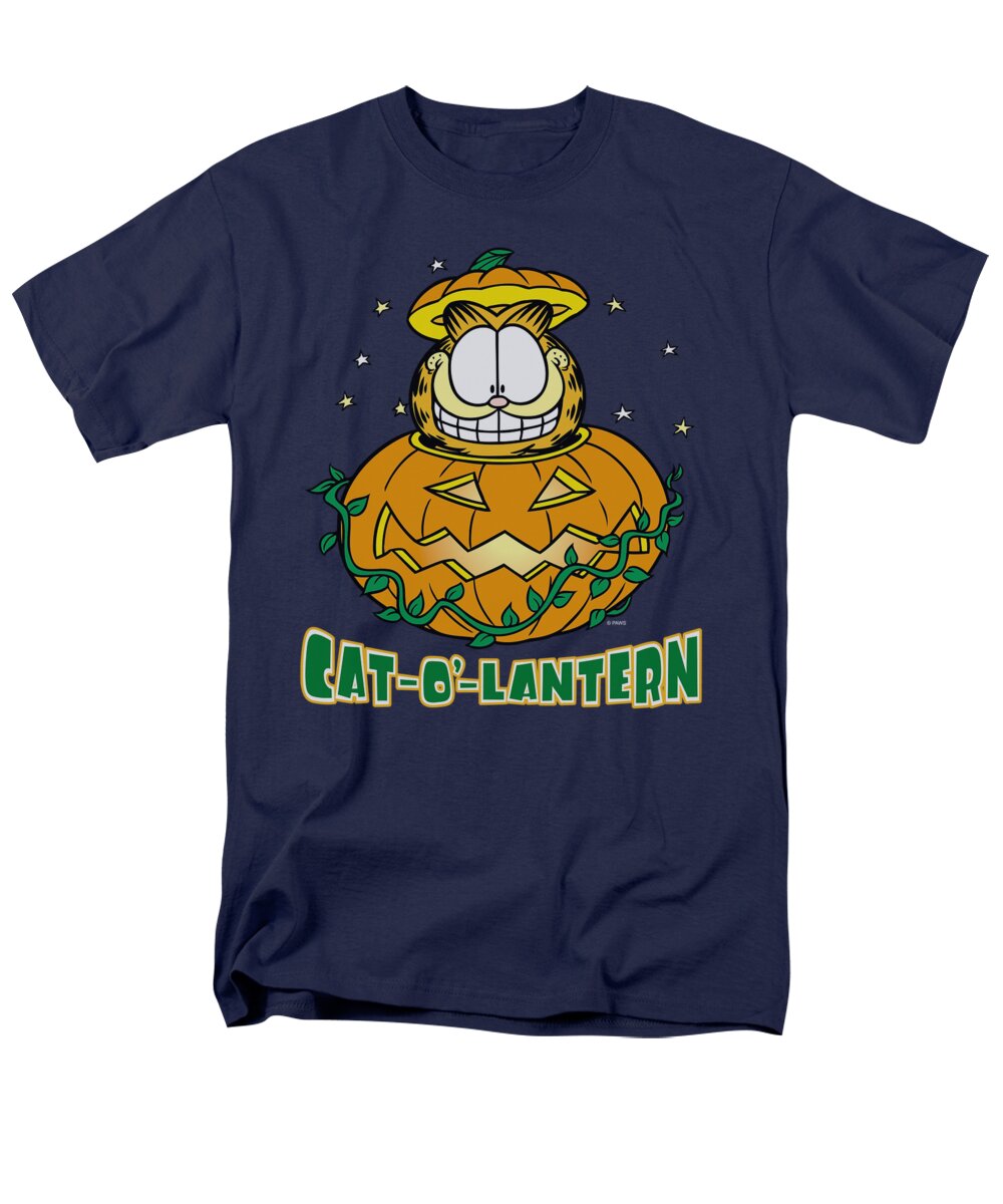 Garfield Men's T-Shirt (Regular Fit) featuring the digital art Garfield - Cat O Lantern by Brand A