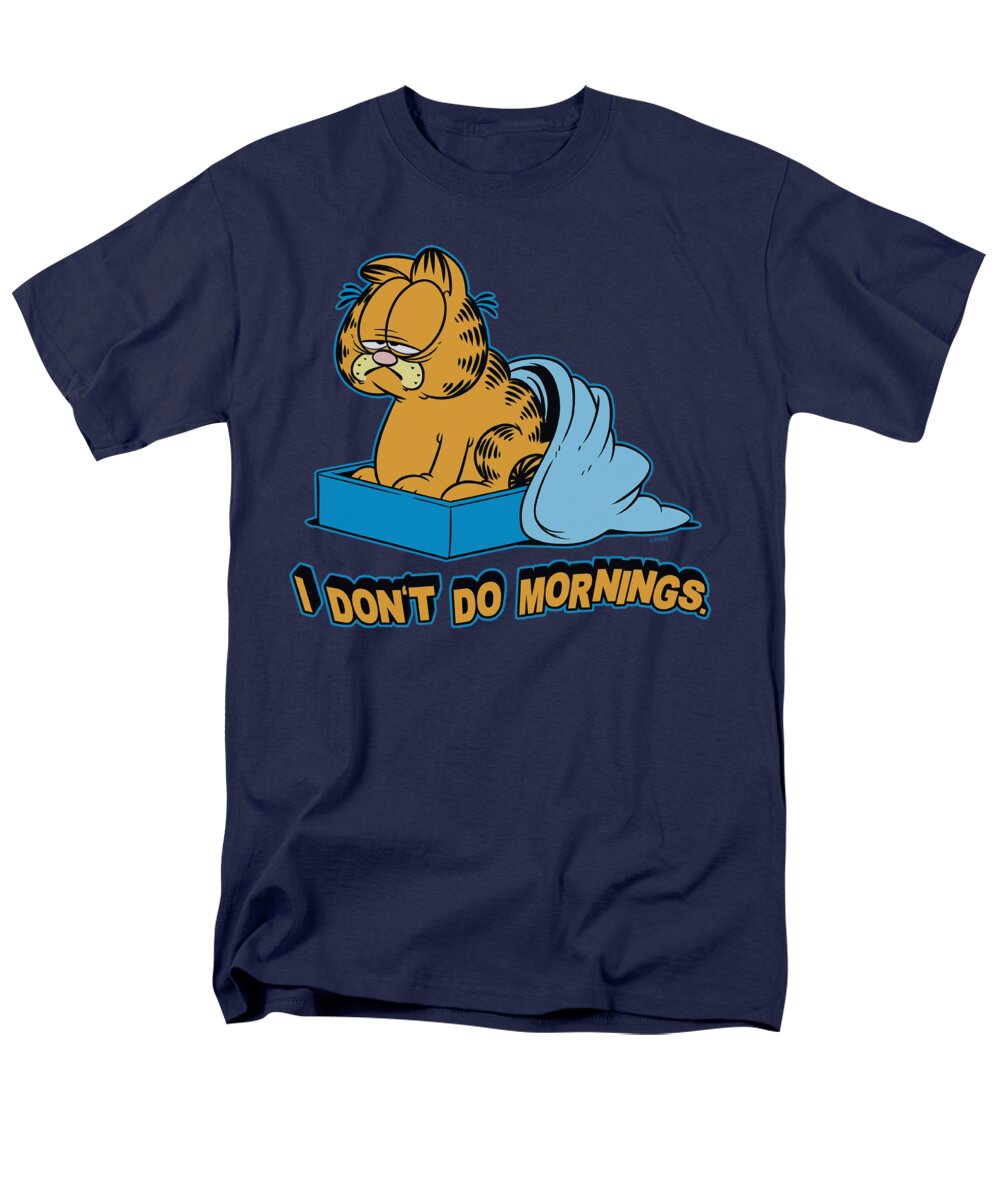 Garfield Men's T-Shirt (Regular Fit) featuring the digital art Garfield - I Don't Do Mornings by Brand A