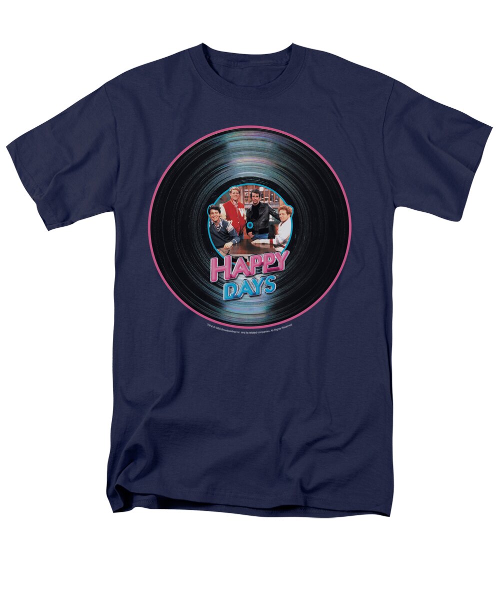 Happy Days Men's T-Shirt (Regular Fit) featuring the digital art Happy Days - On The Record by Brand A
