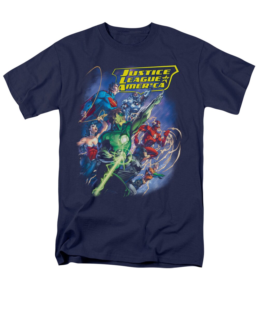 Justice League Of America Men's T-Shirt (Regular Fit) featuring the digital art Jla - Onward by Brand A