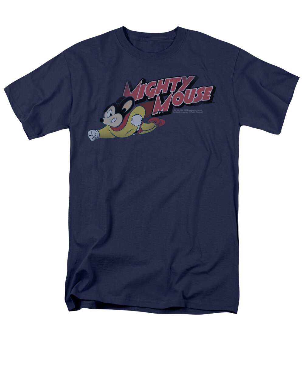 Mighty Mouse Men's T-Shirt (Regular Fit) featuring the digital art Mighty Mouse - Mighty Retro by Brand A