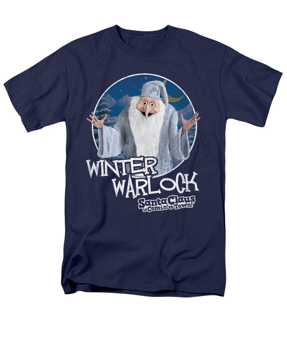  Men's T-Shirt (Regular Fit) featuring the digital art Santa Claus Is Comin To Town - Winter Warlock by Brand A