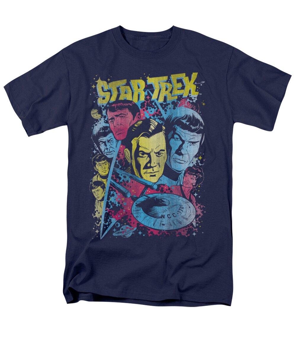 Star Trek Men's T-Shirt (Regular Fit) featuring the digital art Star Trek - Classic Crew Illustrated by Brand A