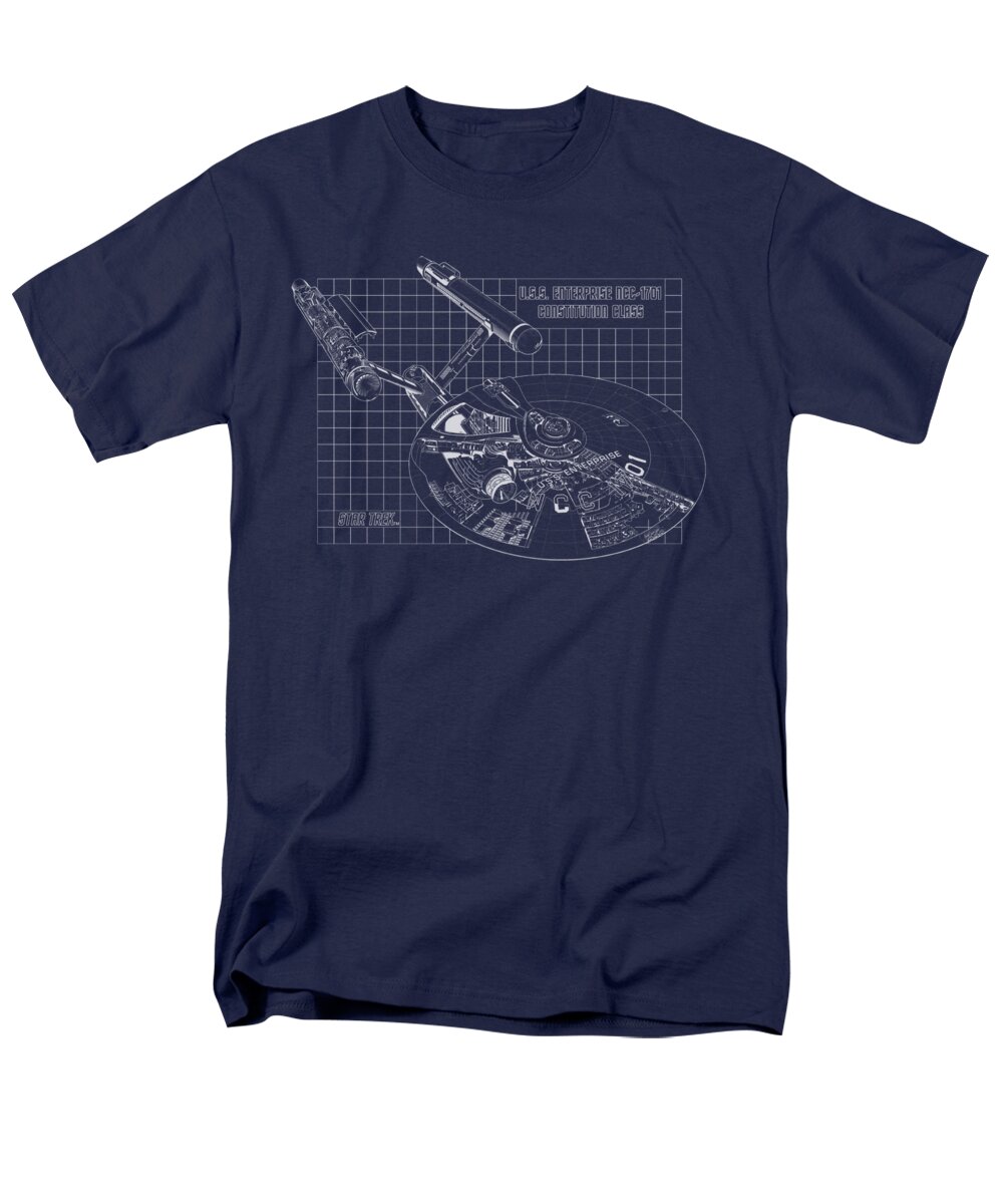 Star Trek Men's T-Shirt (Regular Fit) featuring the digital art Star Trek - Enterprise Prints by Brand A