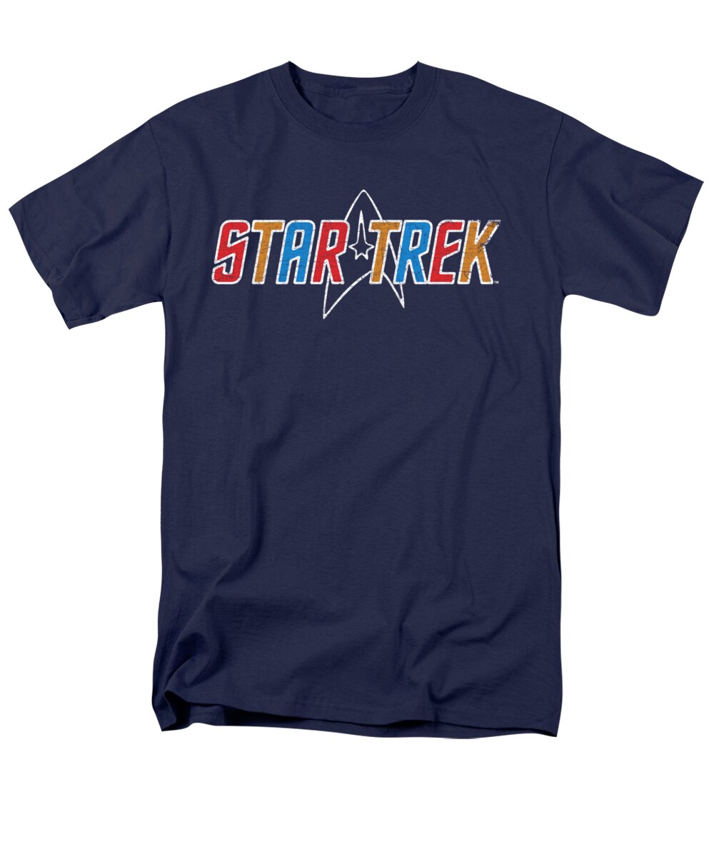  Men's T-Shirt (Regular Fit) featuring the digital art Star Trek - Multi Colored Logo by Brand A