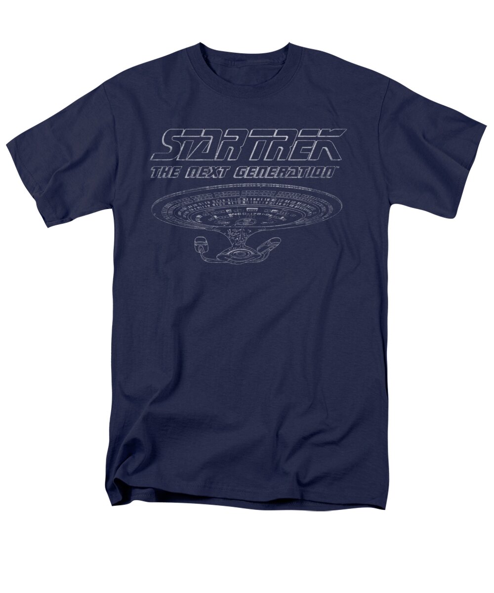 Star Trek Men's T-Shirt (Regular Fit) featuring the digital art Star Trek - Tng Enterprise by Brand A