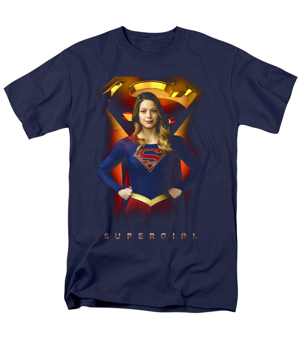  Men's T-Shirt (Regular Fit) featuring the digital art Supergirl - Standing Symbol by Brand A