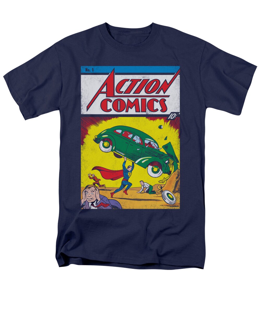 Superman Men's T-Shirt (Regular Fit) featuring the digital art Superman - Action No. 1 by Brand A