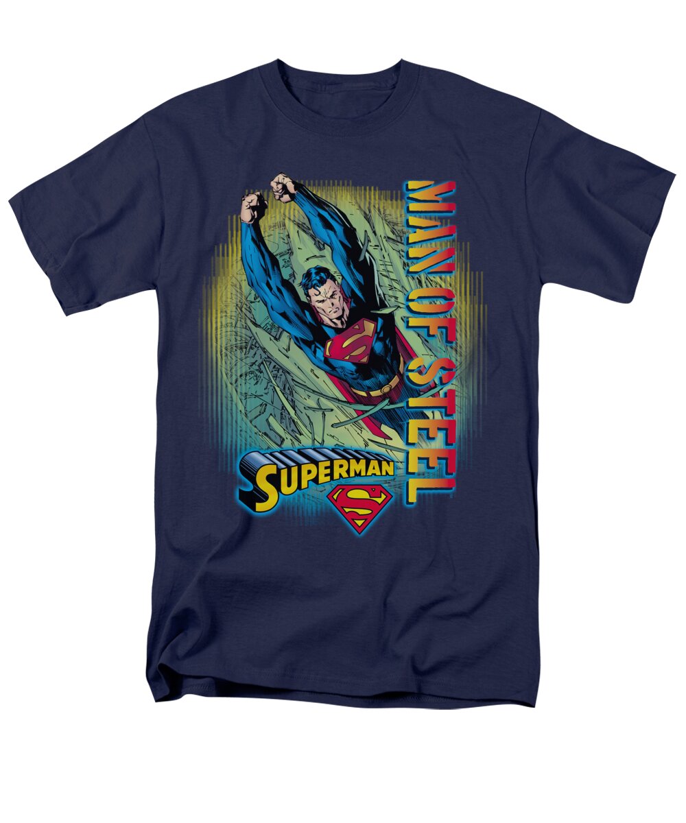 Superman Men's T-Shirt (Regular Fit) featuring the digital art Superman - Breakthrough by Brand A