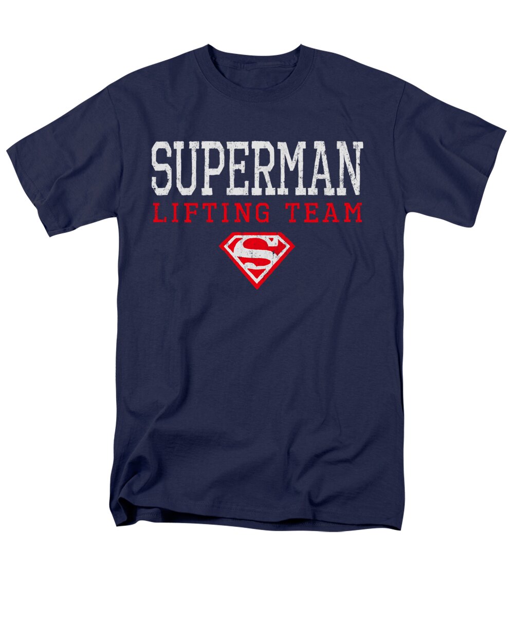 Men's T-Shirt (Regular Fit) featuring the digital art Superman - Lifting Team by Brand A