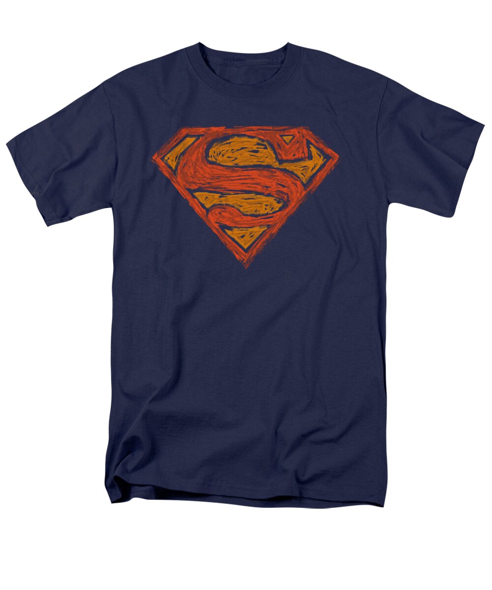 Superman Men's T-Shirt (Regular Fit) featuring the digital art Superman - Messy S by Brand A