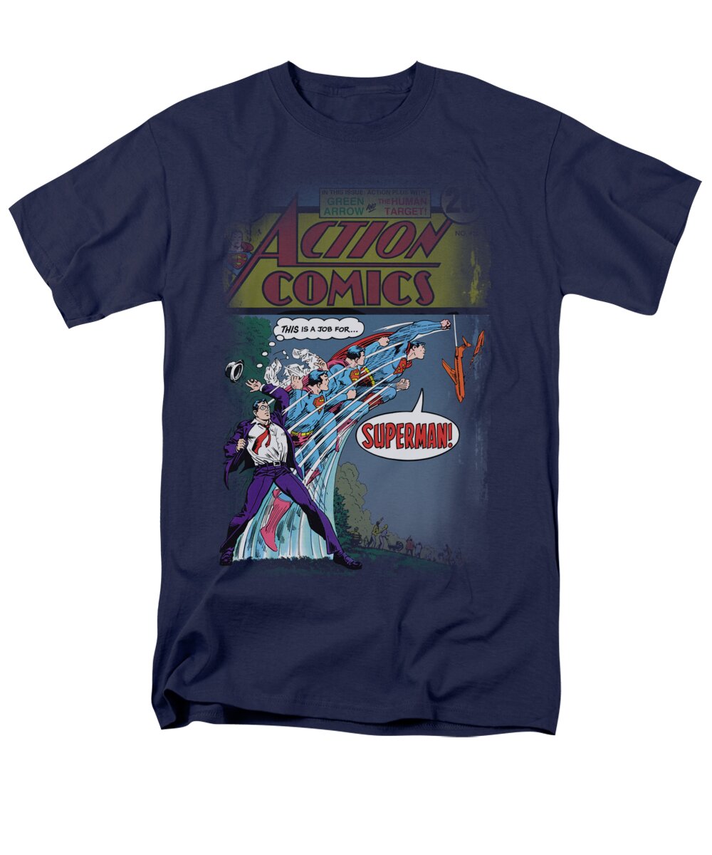 Superman Men's T-Shirt (Regular Fit) featuring the digital art Superman - Quick Change by Brand A