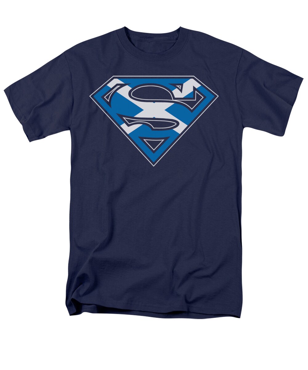 Superman Men's T-Shirt (Regular Fit) featuring the digital art Superman - Scottish Shield by Brand A