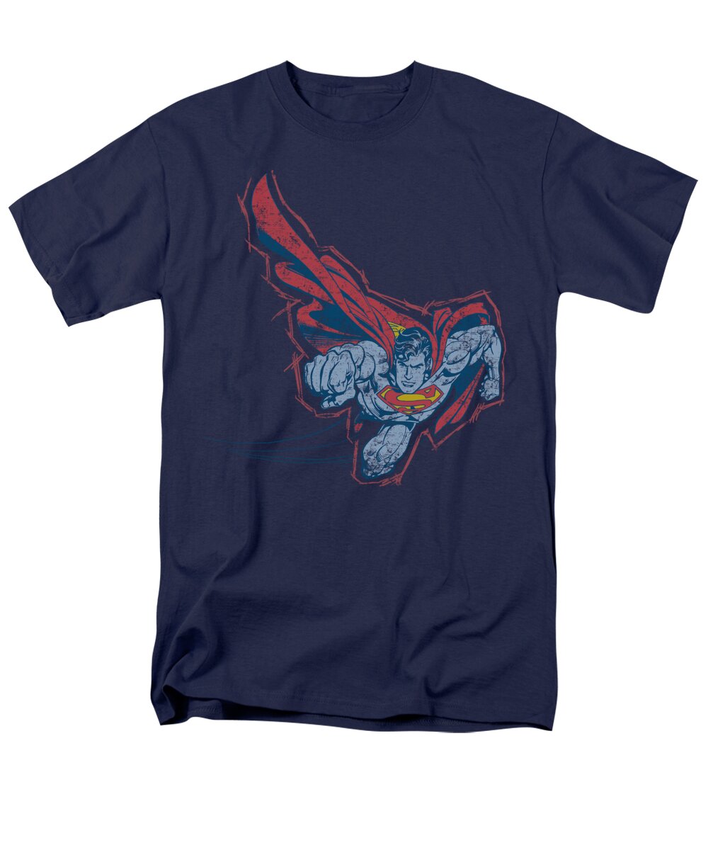 Superman Men's T-Shirt (Regular Fit) featuring the digital art Superman - Scribble And Soar by Brand A