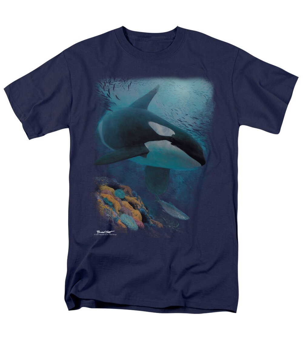 Wildlife Men's T-Shirt (Regular Fit) featuring the digital art Wildlife - Salmon Hunter Orca by Brand A
