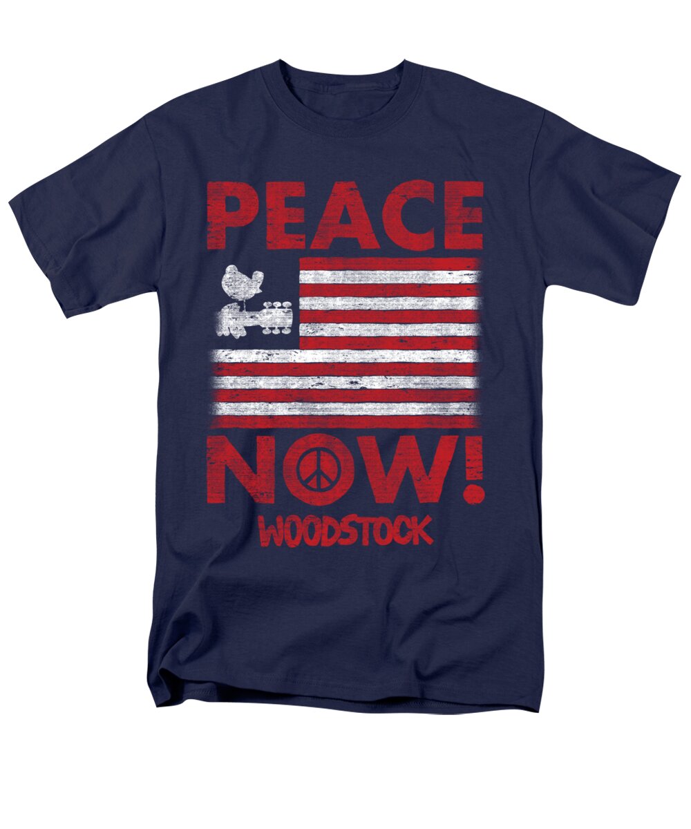  Men's T-Shirt (Regular Fit) featuring the digital art Woodstock - Peace Now by Brand A