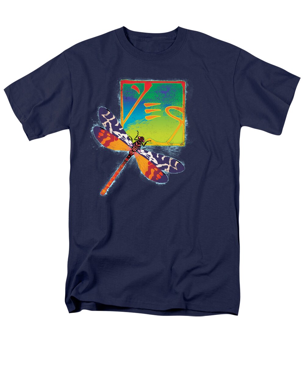  Men's T-Shirt (Regular Fit) featuring the digital art Yes - Dragonfly by Brand A