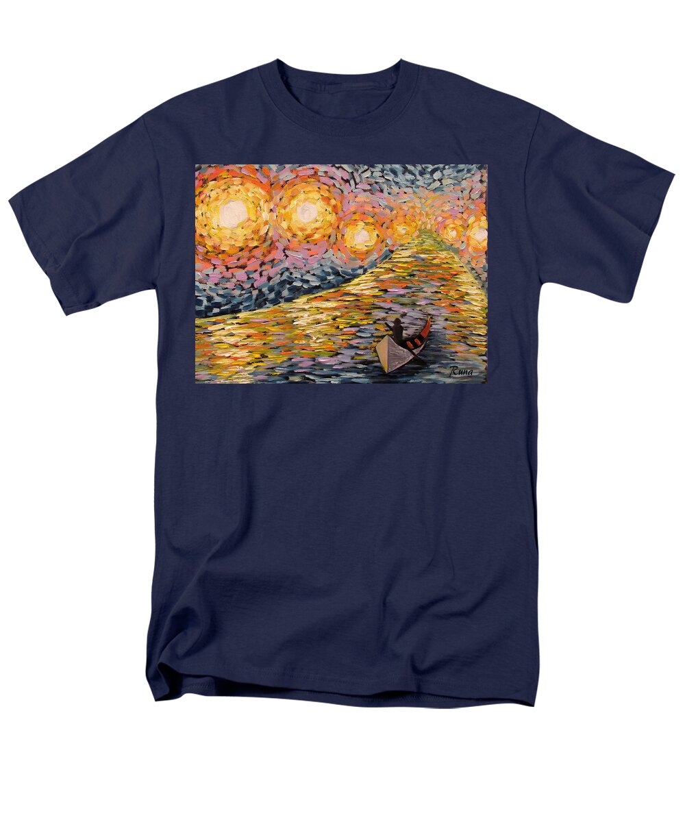 Lights Men's T-Shirt (Regular Fit) featuring the painting Guided by the Lights by Runa Bakshi