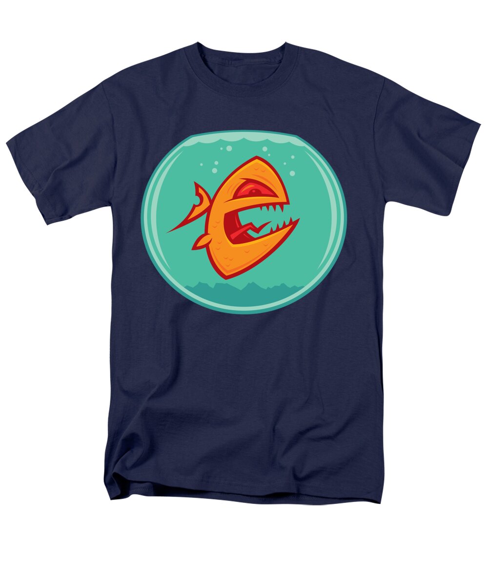 Anger Men's T-Shirt (Regular Fit) featuring the digital art Angry Goldfish by John Schwegel