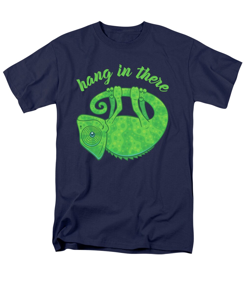 Chameleon Men's T-Shirt (Regular Fit) featuring the digital art Hang In There Magical Chameleon by John Schwegel