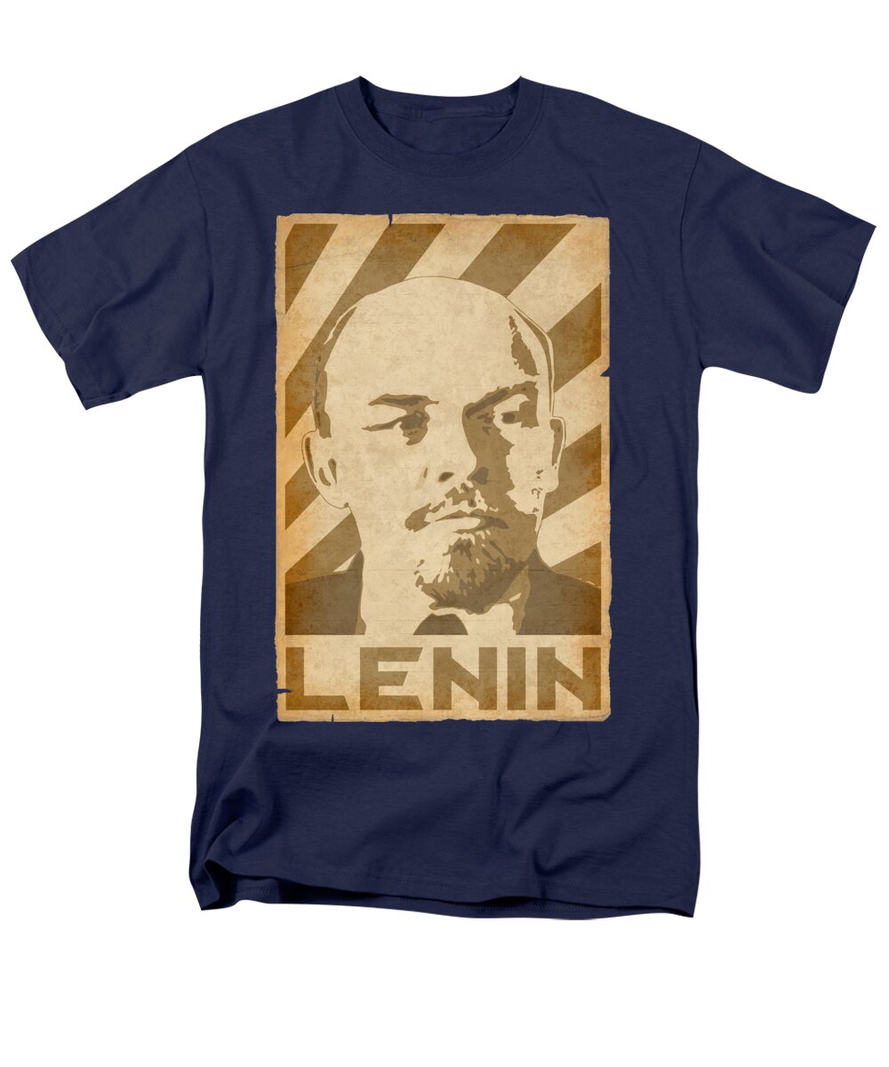 Vladimir Men's T-Shirt (Regular Fit) featuring the digital art Vladimir Lenin Retro Propaganda by Filip Schpindel