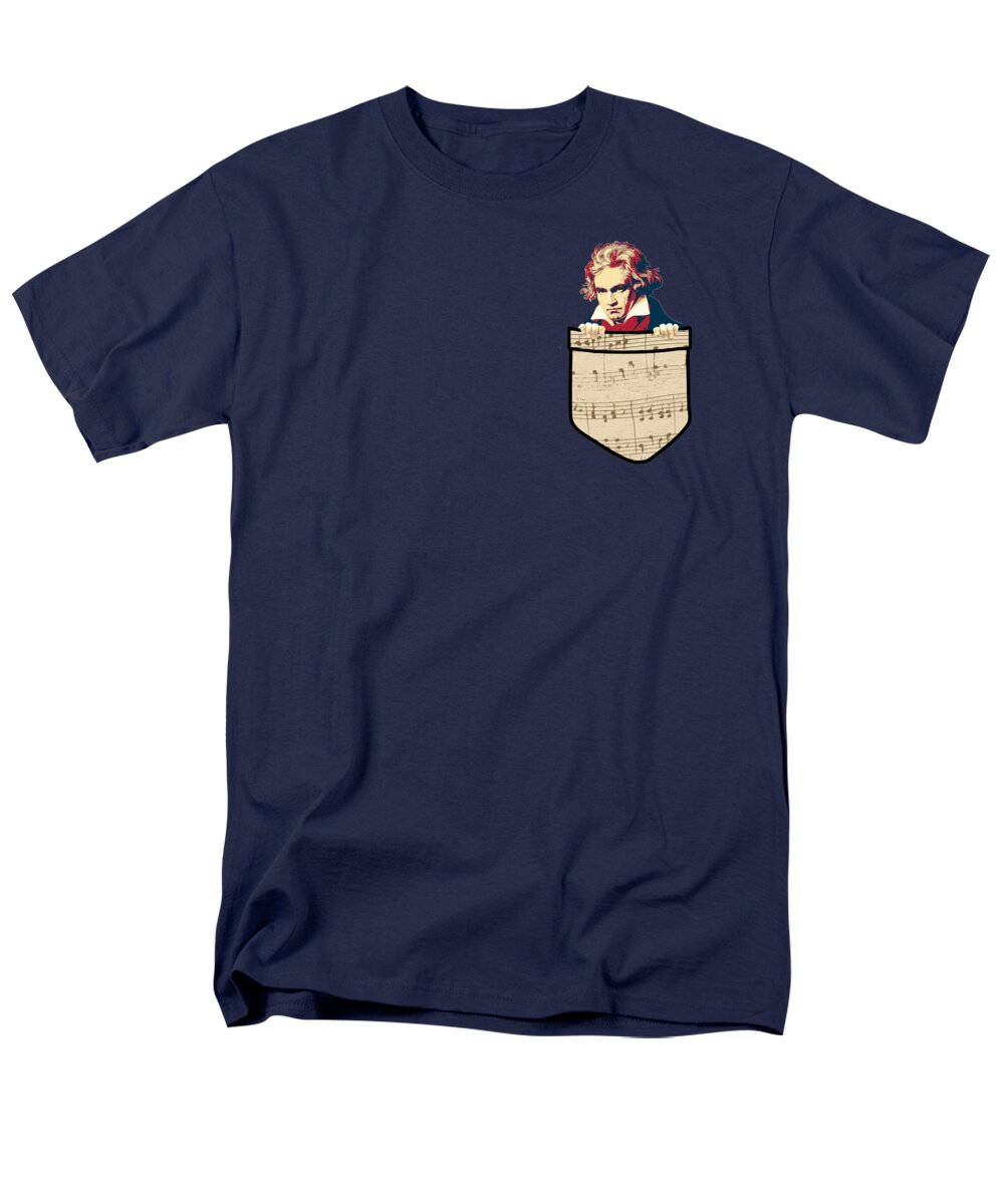 Beethoven Men's T-Shirt (Regular Fit) featuring the digital art Beethoven In My Pocket by Megan Miller