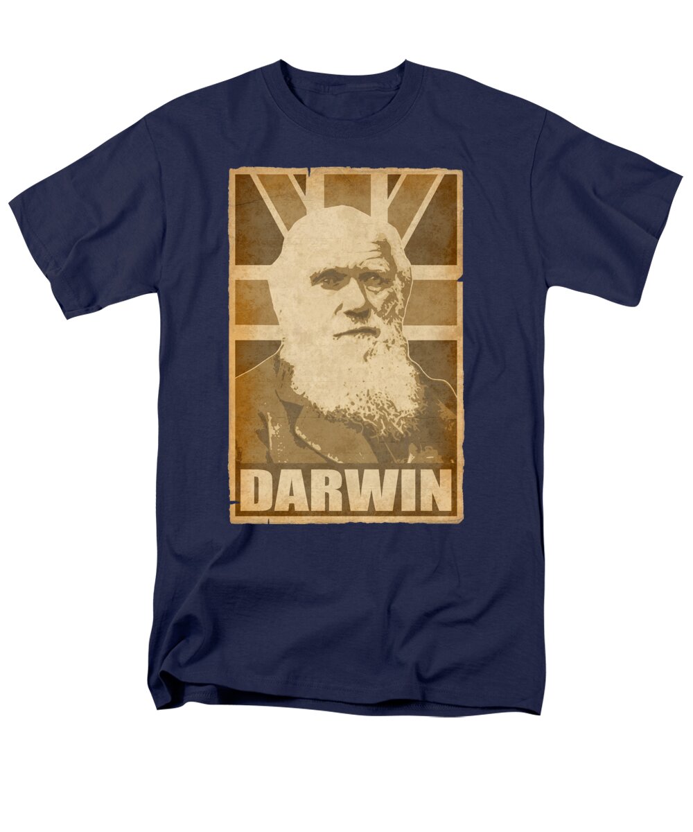 Charles Men's T-Shirt (Regular Fit) featuring the digital art Charles Darwin Britain by Filip Schpindel