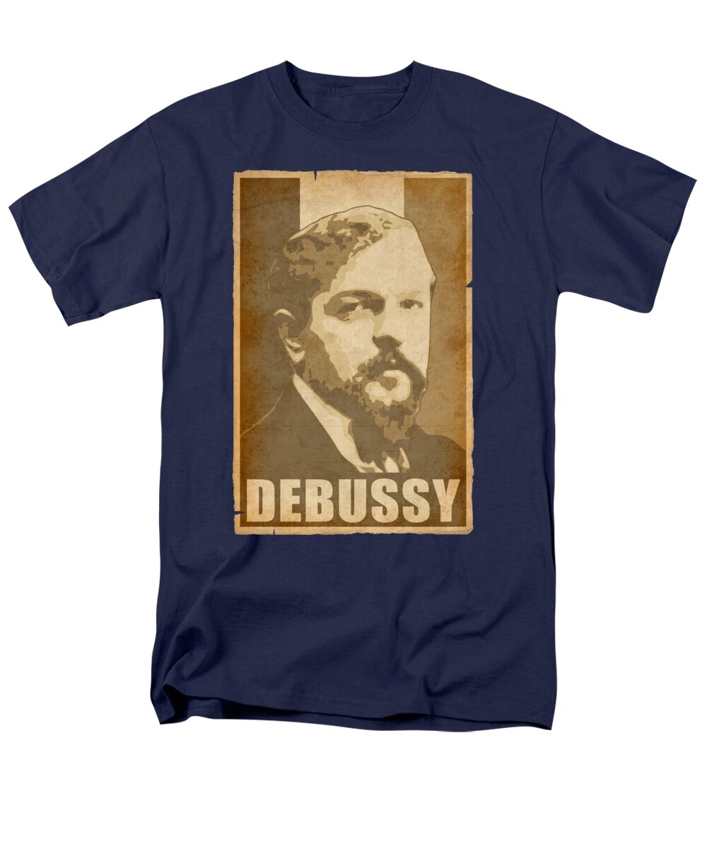 Claude Men's T-Shirt (Regular Fit) featuring the digital art Claude Debussy French by Megan Miller