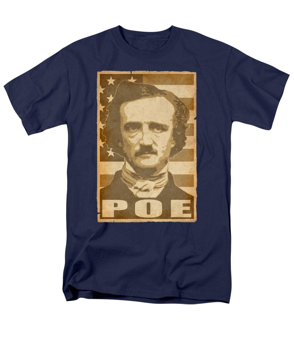 Edgar Men's T-Shirt (Regular Fit) featuring the digital art Edgar Allan Poe Politica Propaganda Pop Art by Filip Schpindel