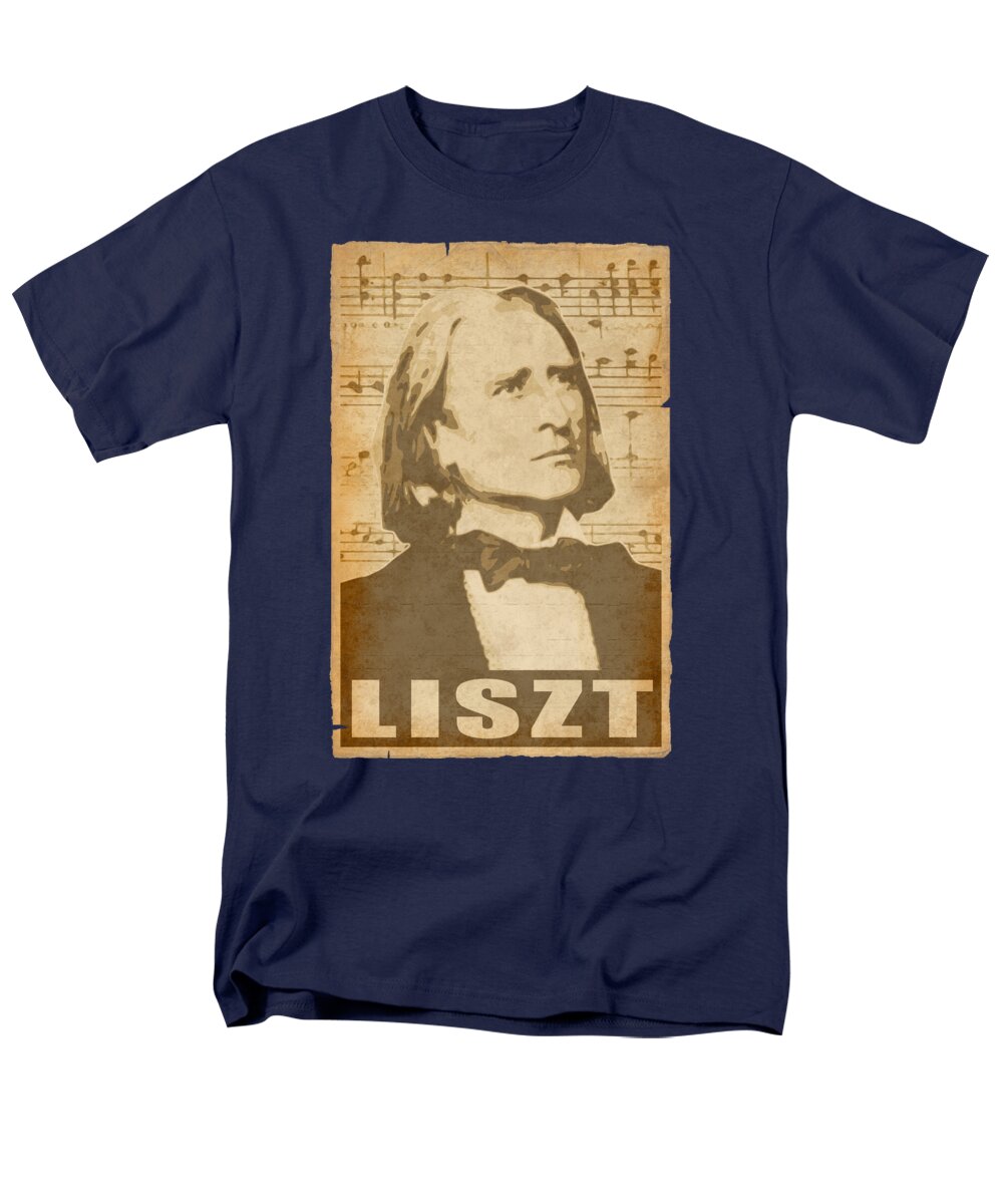 Franz Men's T-Shirt (Regular Fit) featuring the digital art Franz Liszt musical notes by Megan Miller