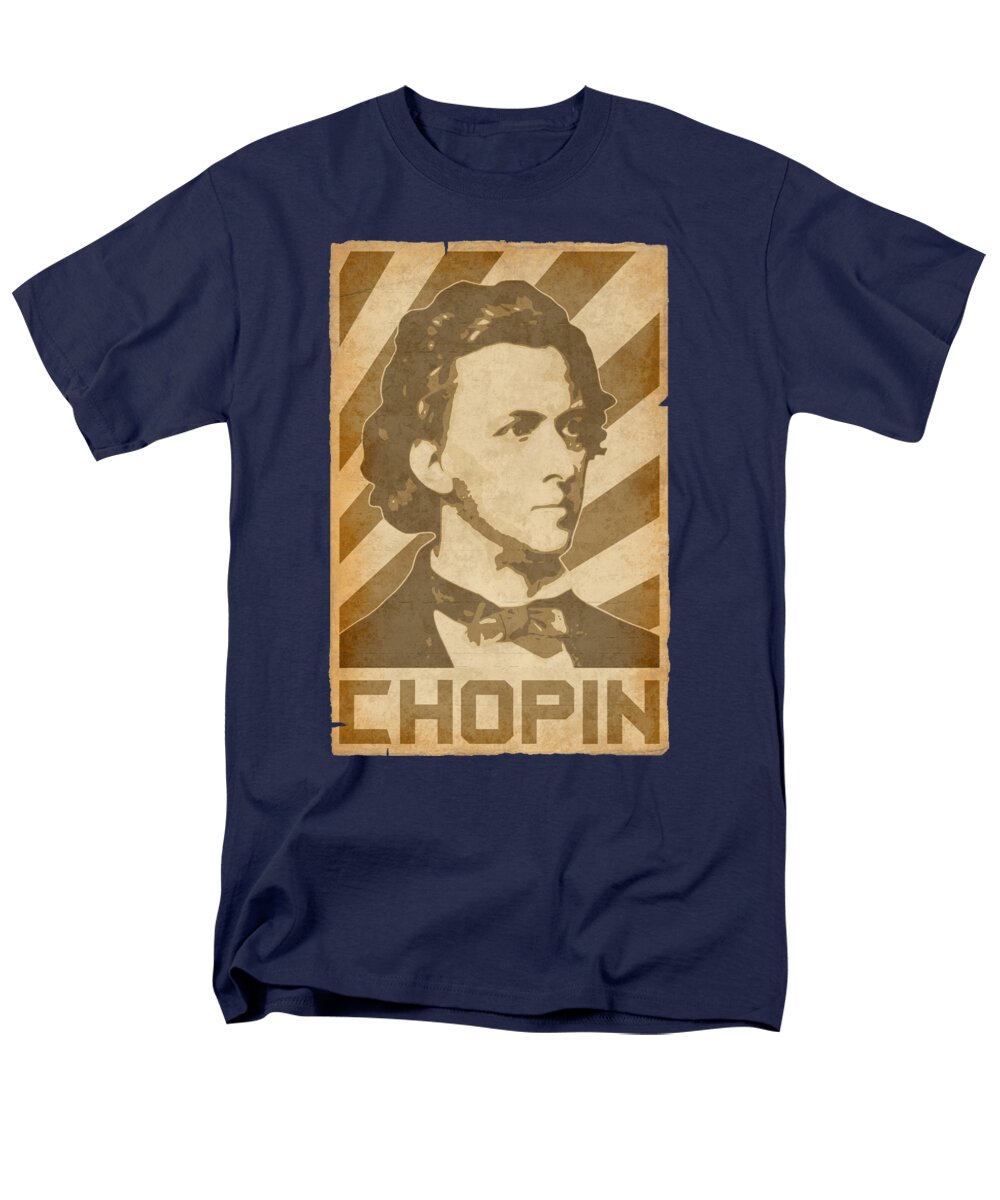 Frederic Men's T-Shirt (Regular Fit) featuring the digital art Frederic Chopin Retro by Megan Miller